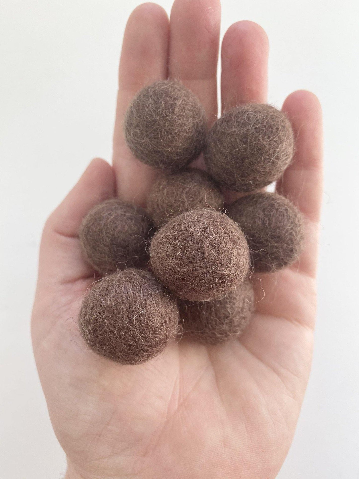 Brown - 2 cm Felt Pom Pom Balls - Wool Jamboree