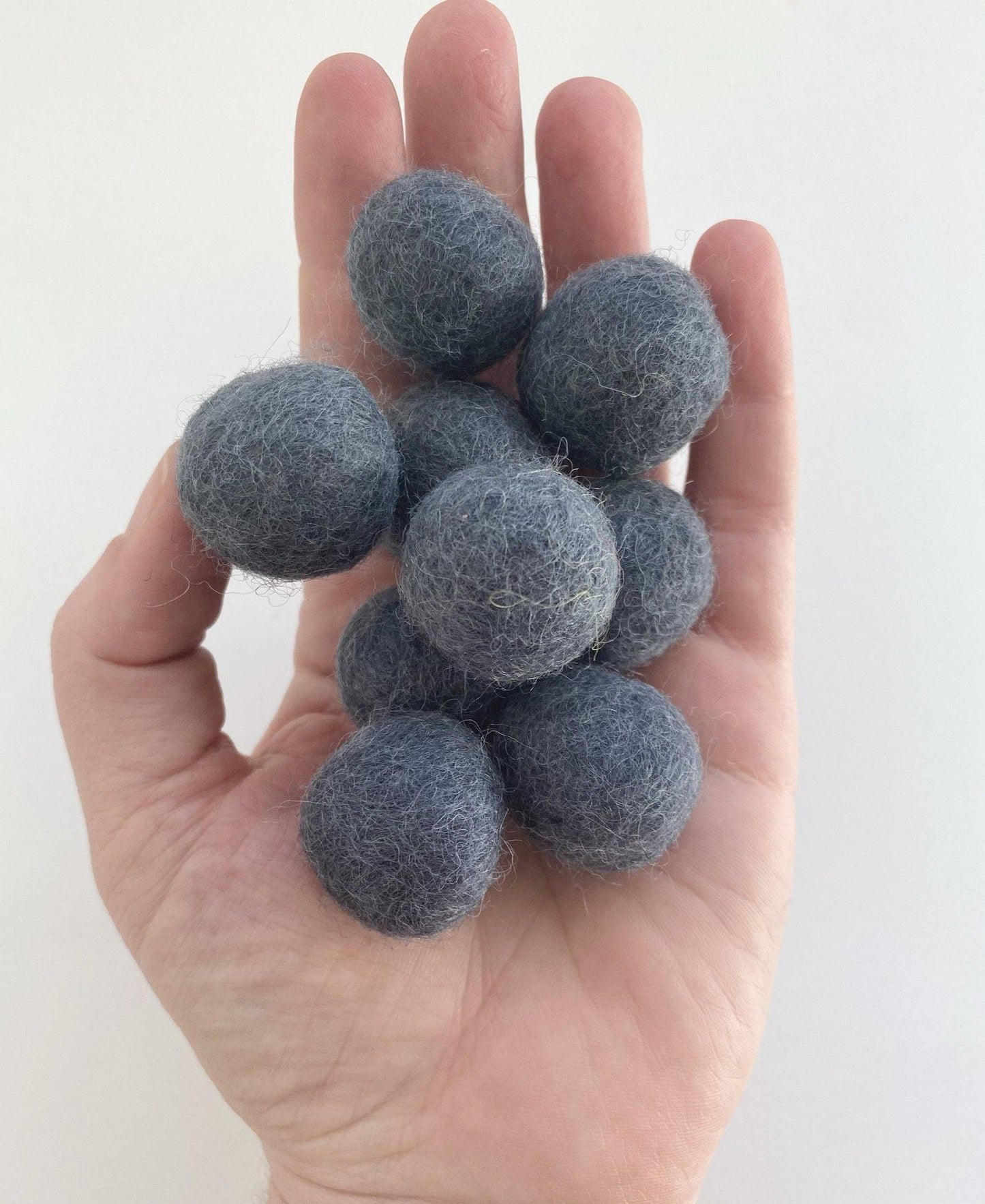 Purples & Steel Grey - 2 cm Felt Pom Pom Balls - Wool Jamboree