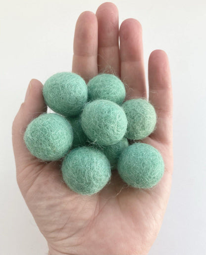 Turquoise - 2 cm Felt Pom Pom Balls - Wool Jamboree
