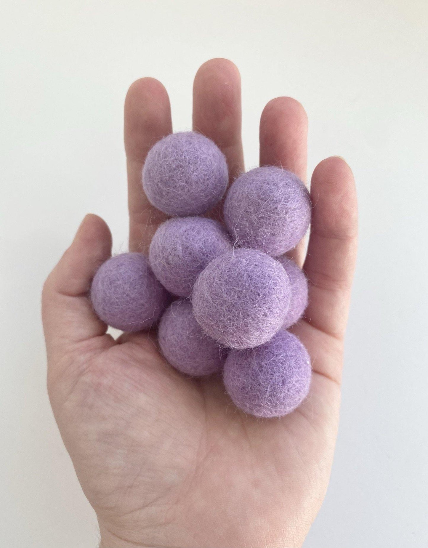 Lilac - 2 cm Felt Pom Pom Balls - Wool Jamboree