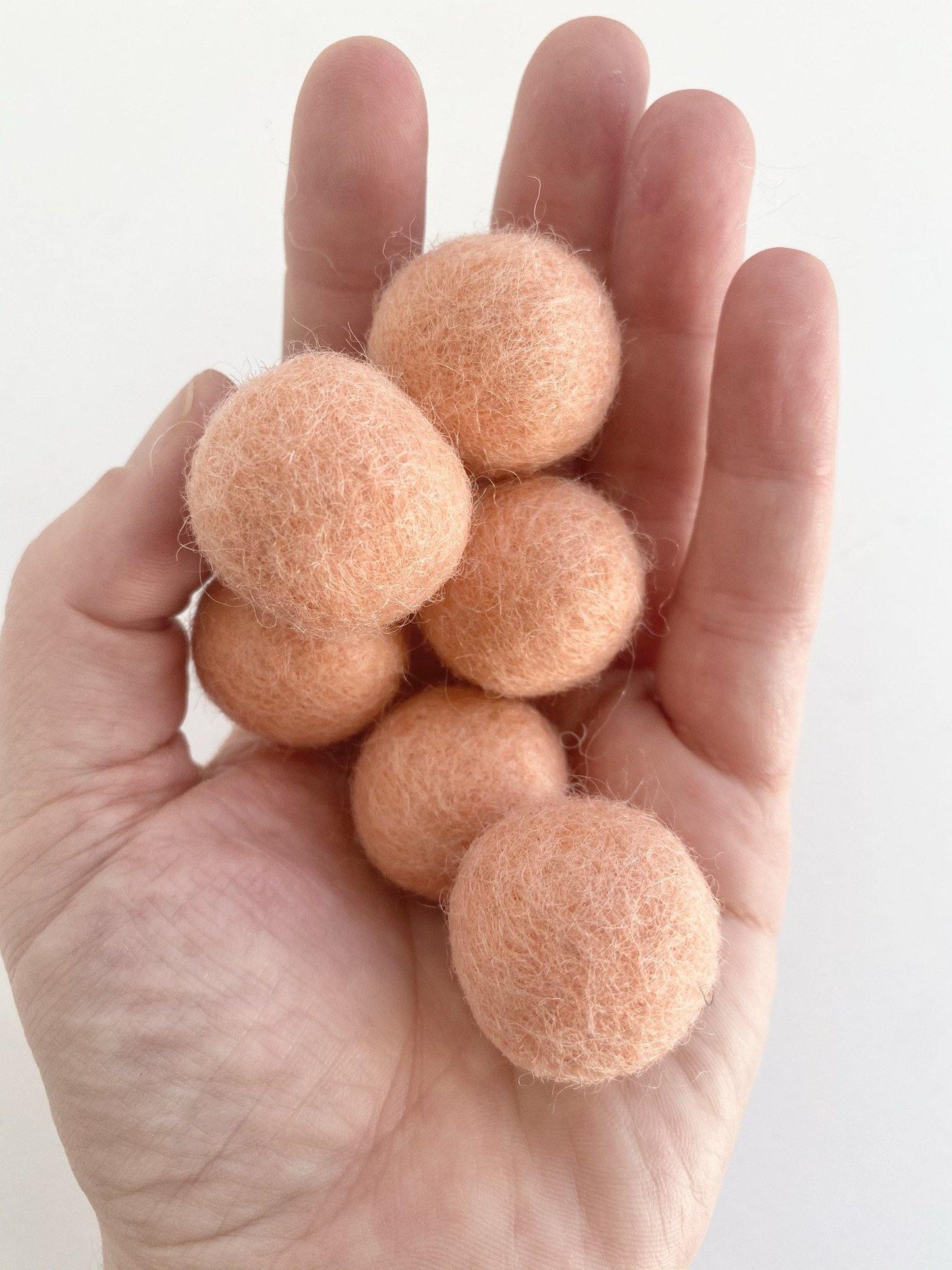 Peach - 2 cm Felt Pom Pom Balls - Wool Jamboree