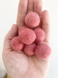 Dark Coral - 2 cm Felt Pom Pom Balls - Wool Jamboree