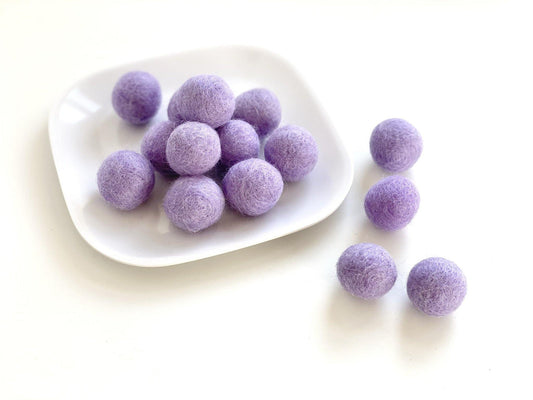 Lavender - 2 cm Felt Pom Pom Balls - Wool Jamboree