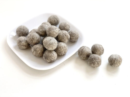 Heather Gray - 2 cm Felt Pom Pom Balls - Wool Jamboree