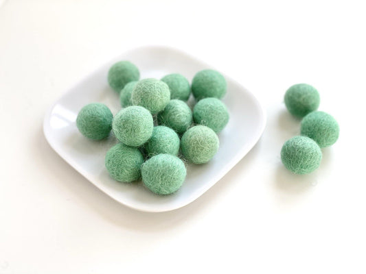 Turquoise - 2 cm Felt Pom Pom Balls - Wool Jamboree