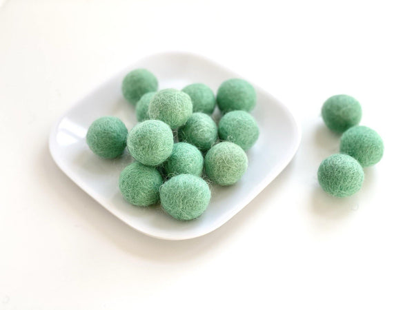 Turquoise - 2 cm Felt Pom Pom Balls - Wool Jamboree