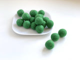Emerald Green - 2 cm Felt Pom Pom Balls - Wool Jamboree