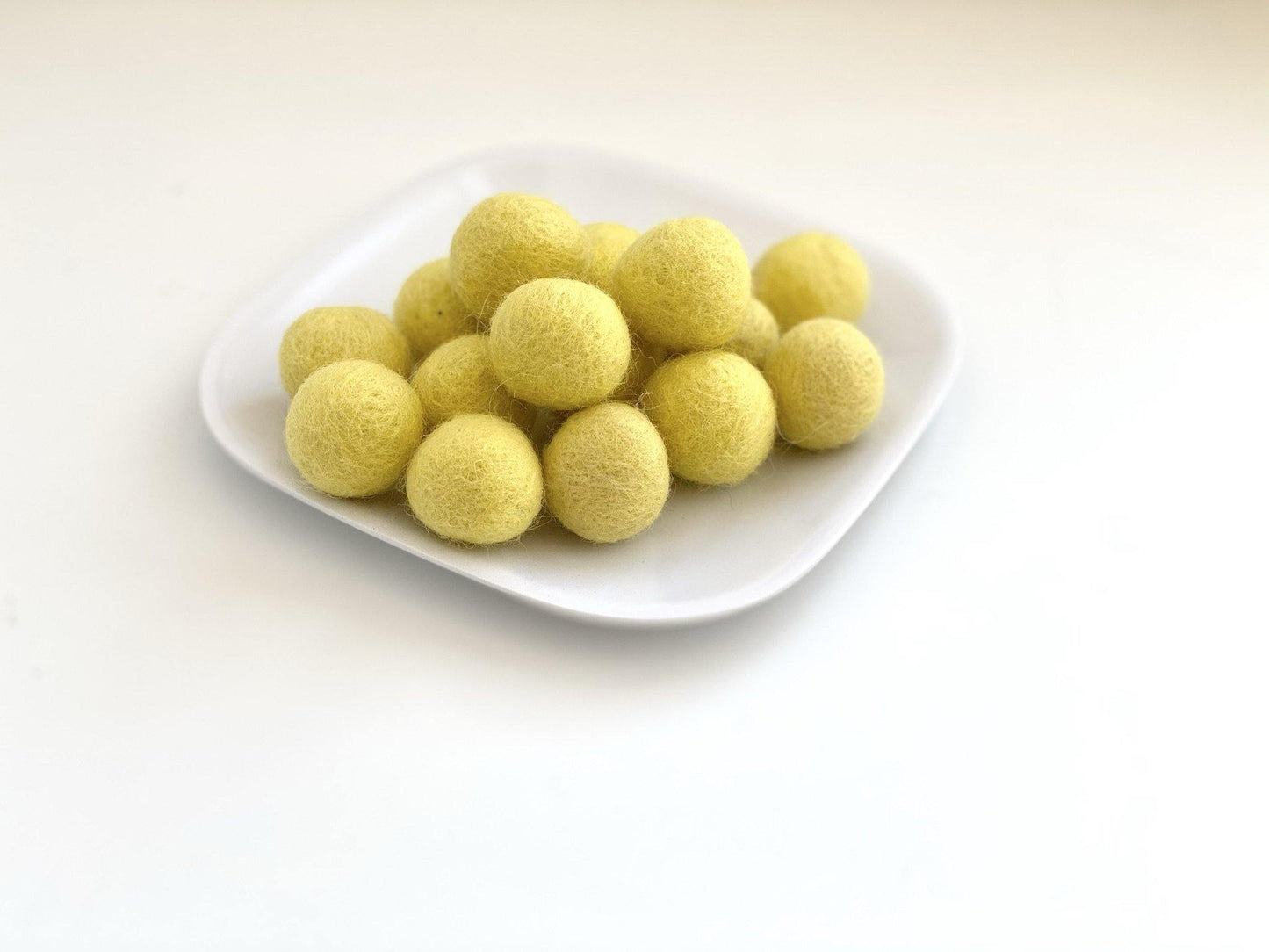 Yellow - 2 cm Felt Pom Pom Balls - Wool Jamboree