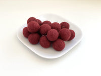 Cranberry Red - 2 cm Felt Pom Pom Balls - Wool Jamboree