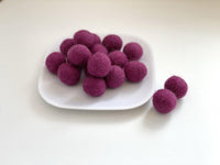 Mulberry - 2 cm Felt Pom Pom Balls - Wool Jamboree