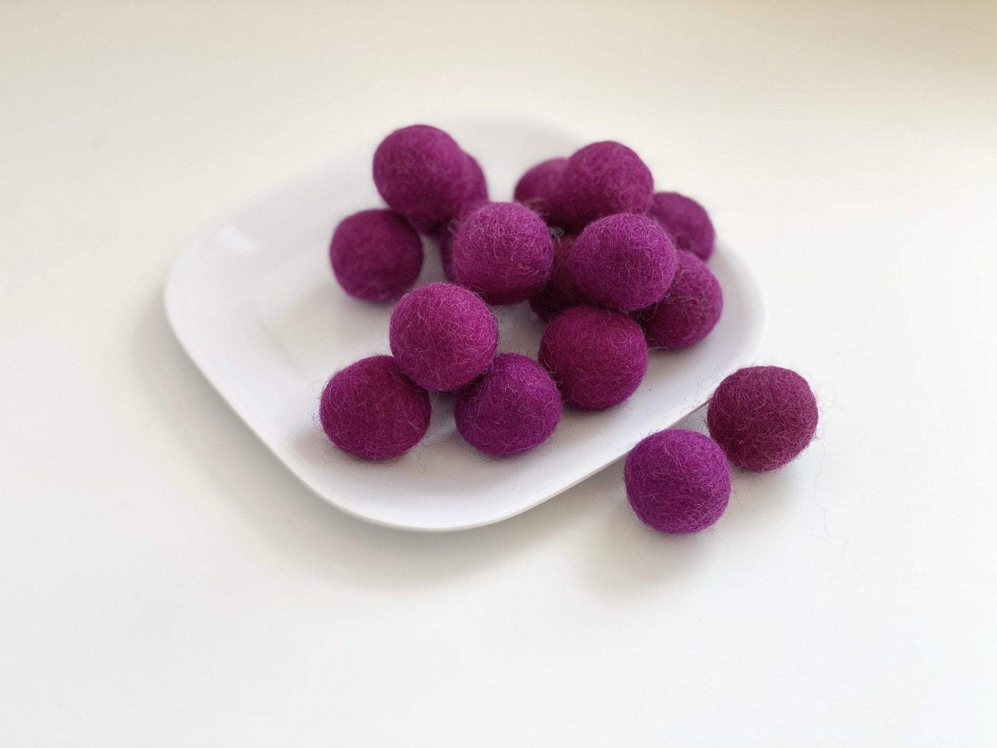 Grape - 2 cm Felt Pom Pom Balls - Wool Jamboree