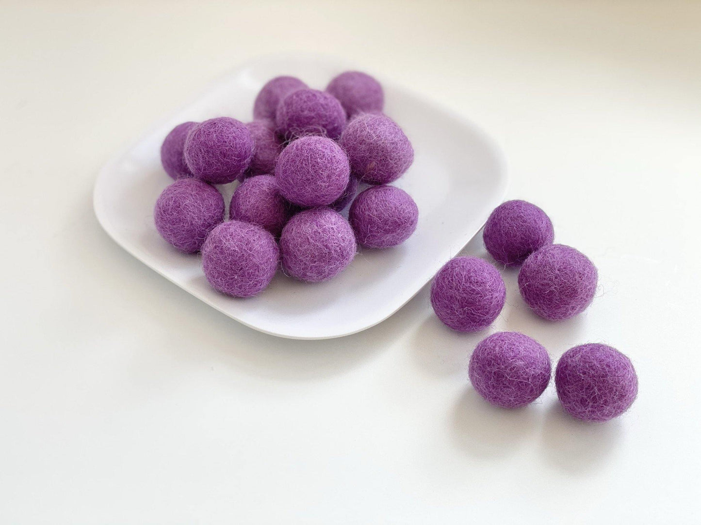Purple - 2 cm Felt Pom Pom Balls - Wool Jamboree