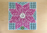 Pink Flower Wall Hanging or Shelf Sitter - Wool Jamboree