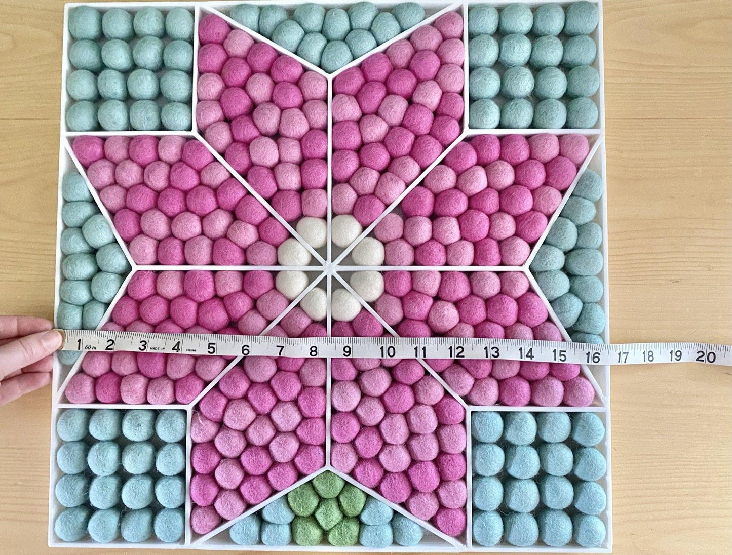 Pink Flower Wall Hanging or Shelf Sitter - Wool Jamboree