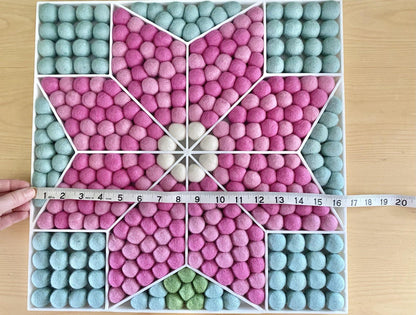 Pink Flower Wall Hanging or Shelf Sitter - Wool Jamboree