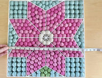 Pink Flower Wall Hanging or Shelf Sitter - Wool Jamboree
