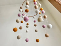Boho Baby Girl Felt Ball Ceiling Mobile