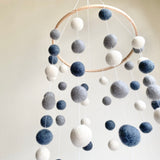 Gray Shades Felt Ball Ceiling Mobile