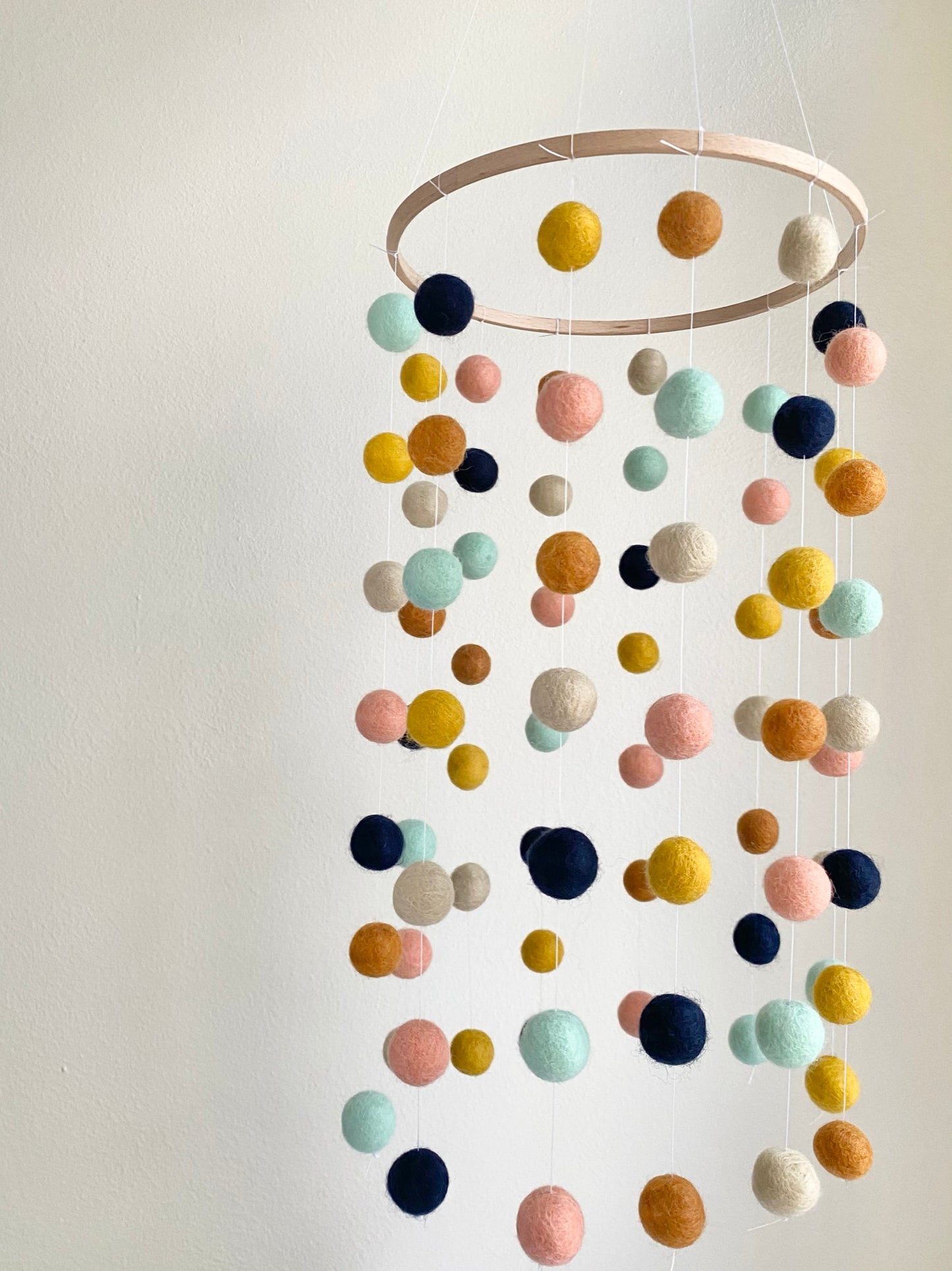 Sienna Peach Felt Ball Ceiling Mobile