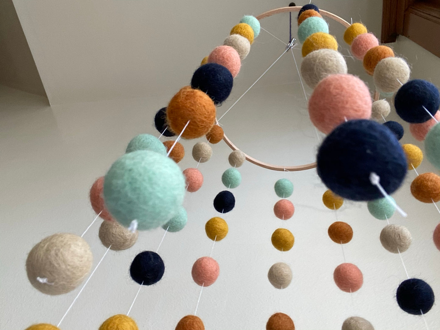 Sienna Peach Felt Ball Ceiling Mobile