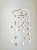 White & Cream Felt Ball Ceiling Mobile