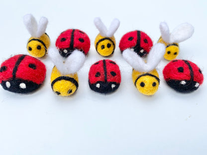 Felt Bee and/or Ladybug Kicker Toy