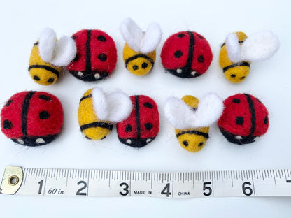 Felt Bee and/or Ladybug Kicker Toy