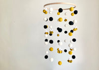 Bumble Bee Felt Ball Ceiling Mobile