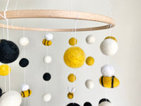 Bumble Bee Felt Ball Ceiling Mobile