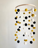 Bumble Bee Felt Ball Ceiling Mobile