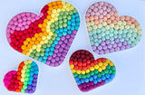 Rainbow Felt Ball Heart Wall Hangings