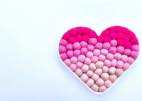 Ombre Felt Ball Heart Wall Hangings