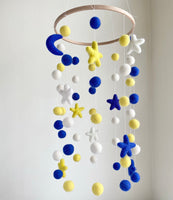 Moon & Stars Outer Space Felt Ceiling Mobile