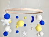 Moon & Stars Outer Space Felt Ceiling Mobile