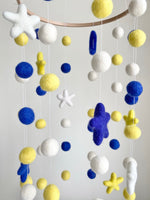 Moon & Stars Outer Space Felt Ceiling Mobile