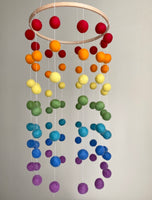Rainbow Felt Ball Ceiling Mobile