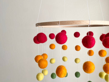 Rainbow Felt Ball Ceiling Mobile