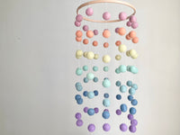 Pastel Rainbow Felt Ball Ceiling Mobile