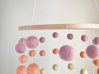 Pastel Rainbow Felt Ball Ceiling Mobile