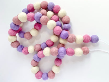 Soft Lavender Felt Ball Garland