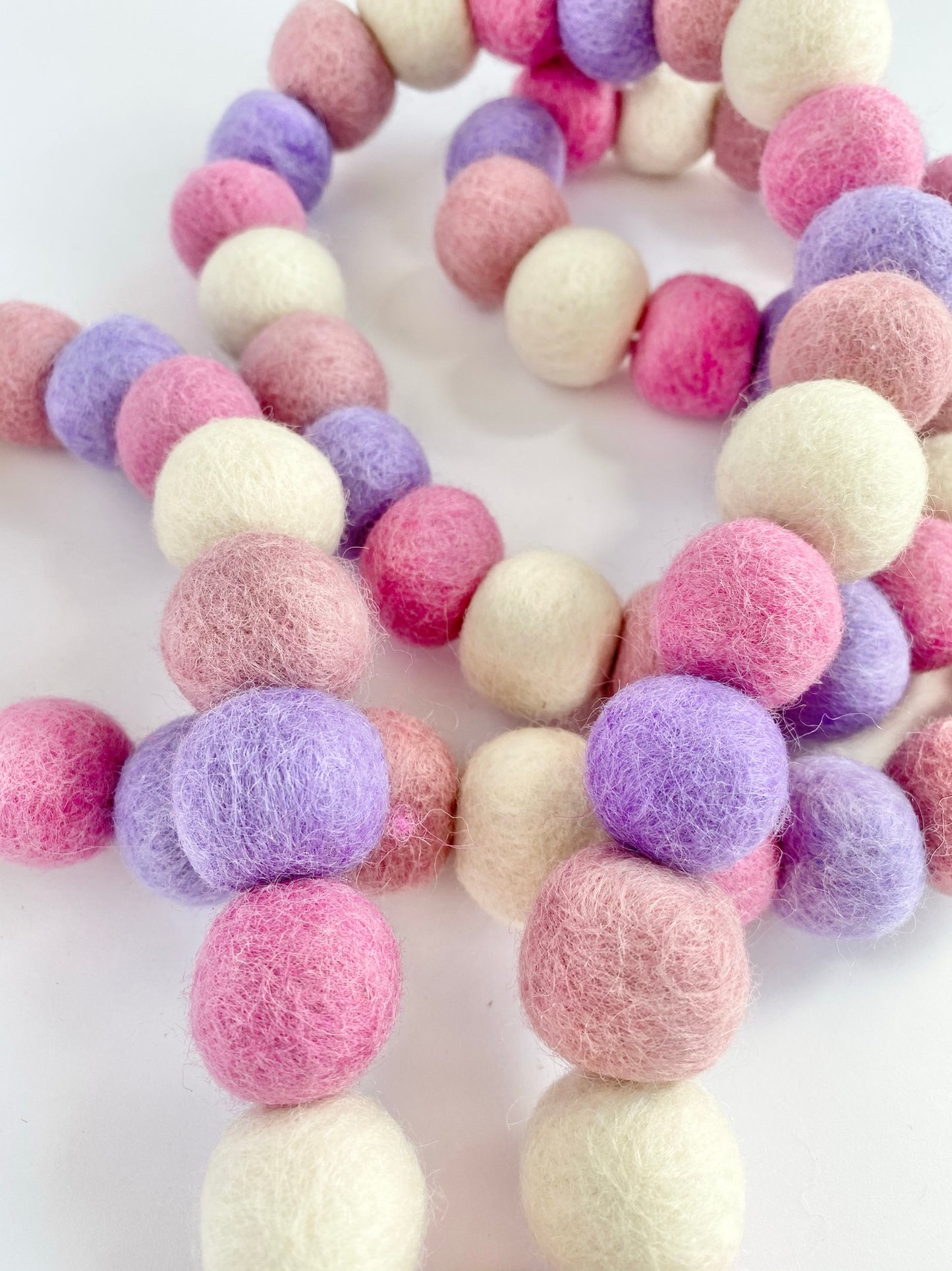 Soft Lavender Felt Ball Garland