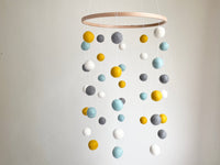 Baby Blue Gold Gray Ceiling Mobile