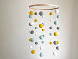 Baby Blue Gold Gray Ceiling Mobile