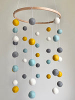 Baby Blue Gold Gray Ceiling Mobile