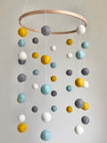 Baby Blue Gold Gray Ceiling Mobile