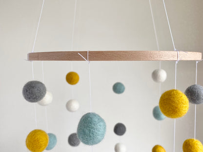 Baby Blue Gold Gray Ceiling Mobile