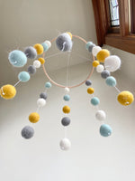 Baby Blue Gold Gray Ceiling Mobile