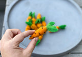 Felted Carrot Kicker Toys