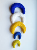 Wool Felted Moons 4 or 8 cm