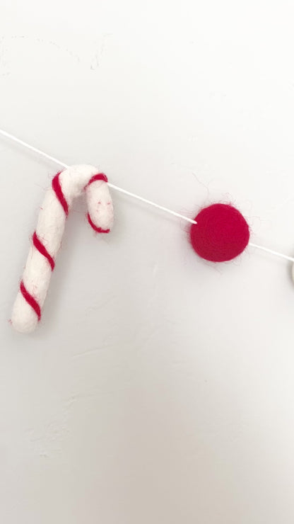 Red & White Candy Cane Garland